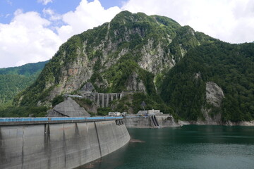 Obraz na płótnie Canvas Tateyama Kurobe Dam at Toyama and Nagano in Japan.