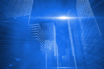 Futuristic shiny cityscape