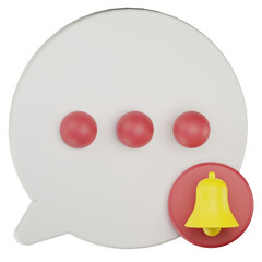 3d chat notification icon illustration
