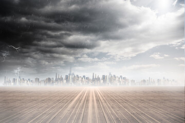 Cityscape on the horizon