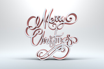 Merry Christmas text in white and red