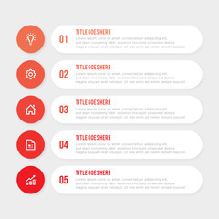 Simple and Clean Presentation Business Infographic Design Template with 5 Bar of Options