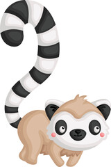 a vector of a cute lemur 