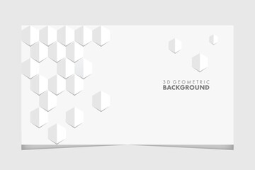 Simple abstract white 3d geometric web background design