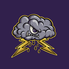 Drak Cloud Rain Cartoon