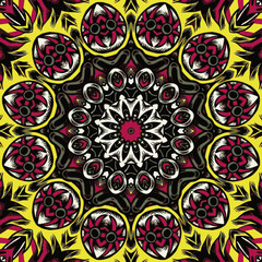 Abstract festive colorful mandala vector ethnic tribal pattern