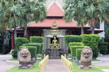 Cambodia. Buddha statue. Entrance to one of the hotels in the city of Siem Reap.