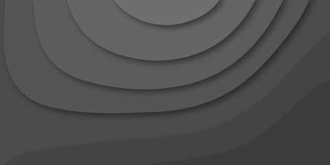 Geometric cut paper black luxury background with gold elements, topography map concept. Abstract paper cut layered black posters. Fluid shapes brochure template. For banner, identity card, cover.