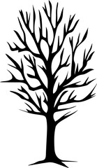 silhouette tree with fallen leaves clipart seasonal autumn isolated vector sketch