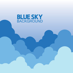 Blue sky with clouds background vector illustration design.