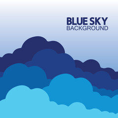 Blue sky with clouds background vector illustration design.