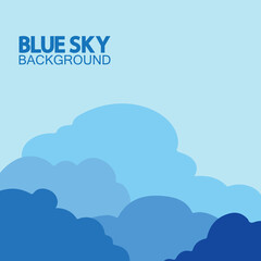 Fototapeta premium Blue sky with clouds background vector illustration design.
