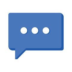 Blue Chat Message Icon for Contact and Customer Service Vector Illustration
