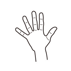 5を数える手のイラスト