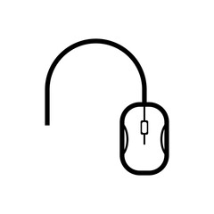 Simple And Clean Mouse Outline Icon Vector