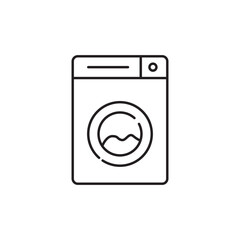 Washing Machine line art icon design template vector illustration