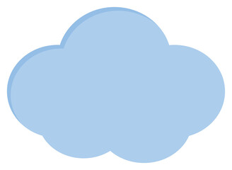 Blank cute pastel blue cloud shape icon. Flat design illustration.	