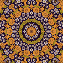 Festival art vector seamless pattern mandala