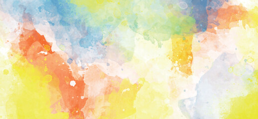 Colorful soft watercolor art background, painting splash watercolor