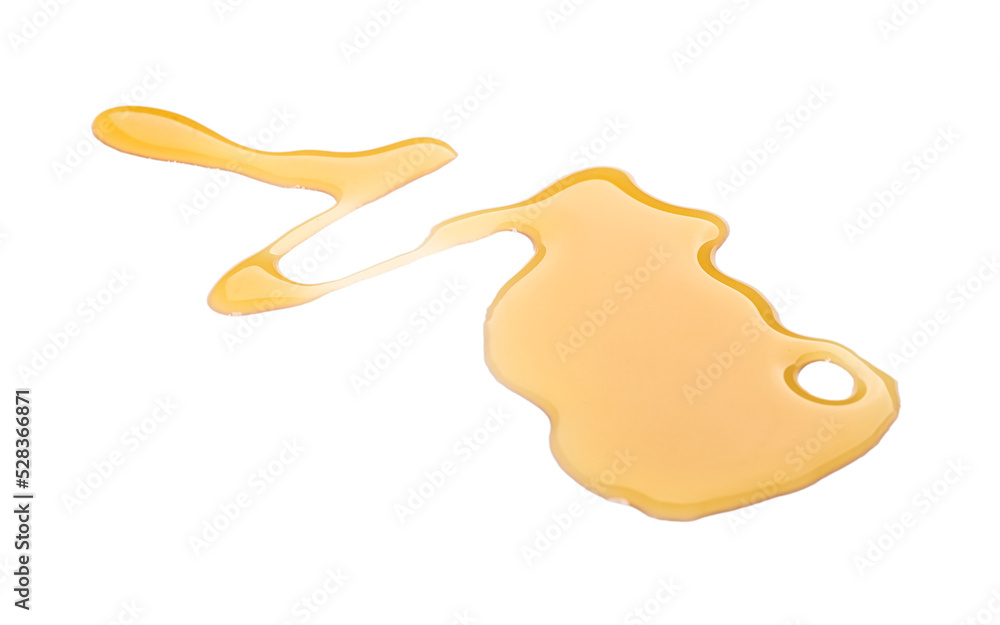 Wall mural spilled maple syrup isolated on white background