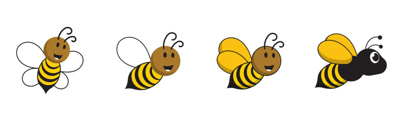 Bee icon set  design template vector illustration