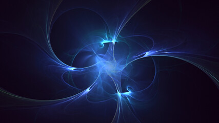 3D rendering abstract multicolor fractal light background