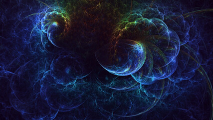 Obraz premium 3D rendering abstract multicolor fractal light background