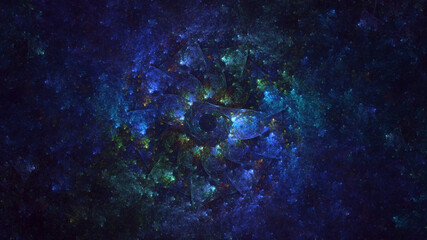 3D rendering abstract multicolor technology fractal light background