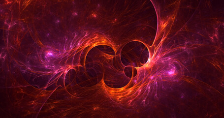 Fototapeta premium 3D rendering abstract multicolor fractal light background