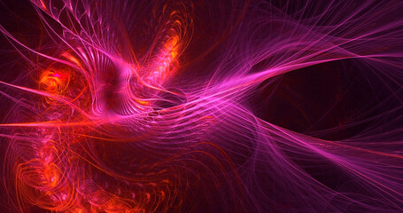 3D rendering abstract multicolor fractal light background