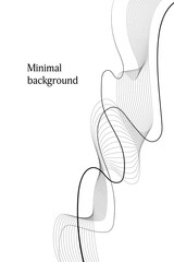 Minimal black and white background with waves, lines. Vector illustration for certificate, diploma, cover.