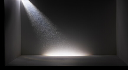 Light and shadow in the background of a gray interior black with open space