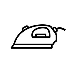 Simple And Clean Modern Electric Iron Vector Icon Illustration On White Background