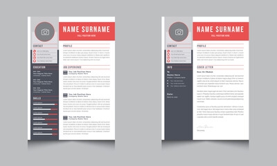  Vector Creative Design Professional Resume Layout and Cover Letter Template Set