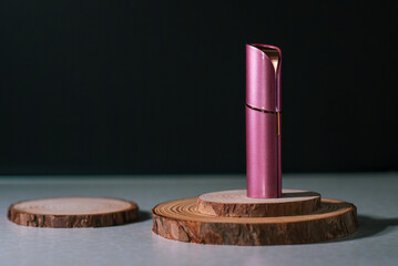 lipstick on a wooden stand