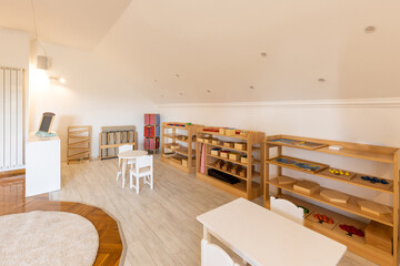 Interior of a montessori kindergarten