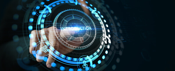 Business, technology, internet and network concept. Virtual screen of the future and sees the inscription: Introduction.