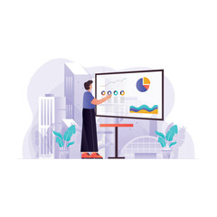 Business Analysis presenation Illustration Concept