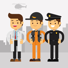 Rescue service team run flat style