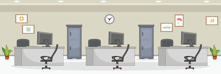 Cute and nice design of Insurance Company and interior objects vector design