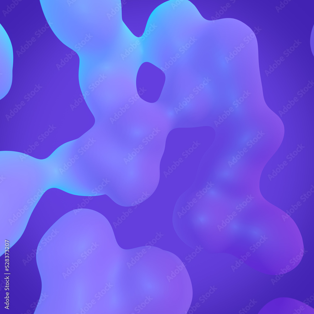 Aufkleber Floating magical glowing liquid blobs look like a lava lamp. 3d rendering digital illustration