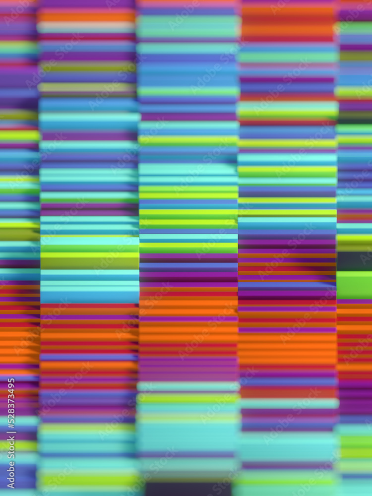 Poster 3d rendering cover design with wavy rectangular stacks for decorative design. trendy background. dig