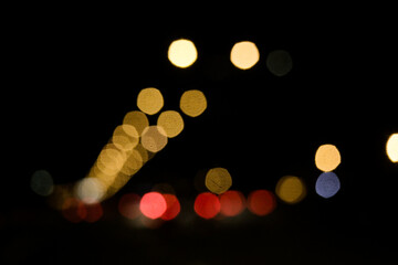 Fototapeta premium Bokeh In The Streets at Night