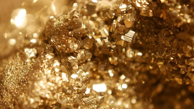 Macro shot of iron pyrite fool's gold