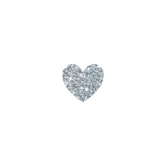 Silver Glitter Heart