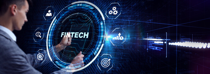 Fintech Financial technology digital money online banking business finance concept.