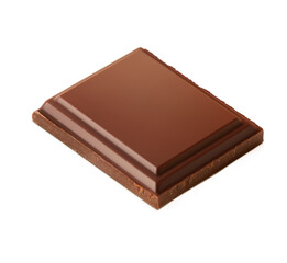 Broken chocolate piece. Detailed vector illustration isolated on white background . Great for your design. EPS10.	