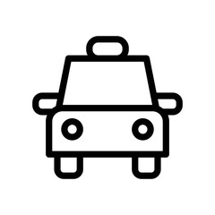 Taxi car line icon vector graphic illustration
