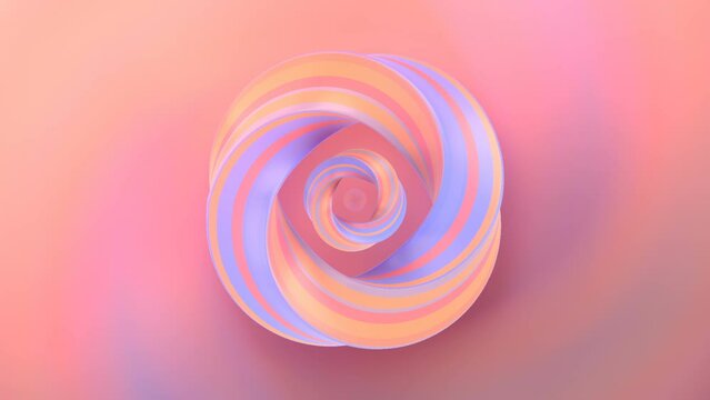 Infinite digital loop animation of neon color magical shape. 3d rendering HD