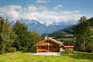 Country house, Bayrischzell, Zahmer Kaiser, Kaiser Mountains, Upper Bavaria, Bavaria, Germany,...